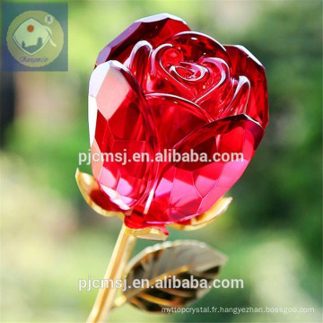 Rose de cristal rouge fantaisie pour des faveurs de cadeau de mariage